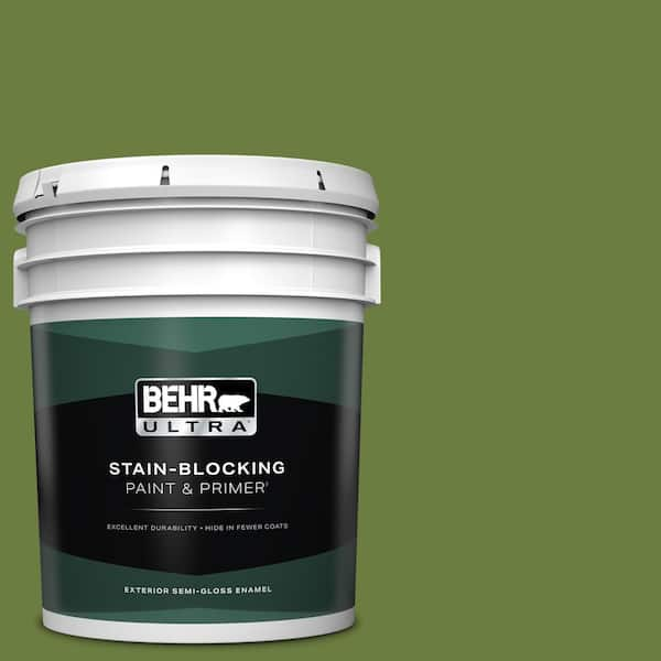 BEHR ULTRA 5 gal. #M350-7 Healing Plant Semi-Gloss Enamel Exterior Paint & Primer