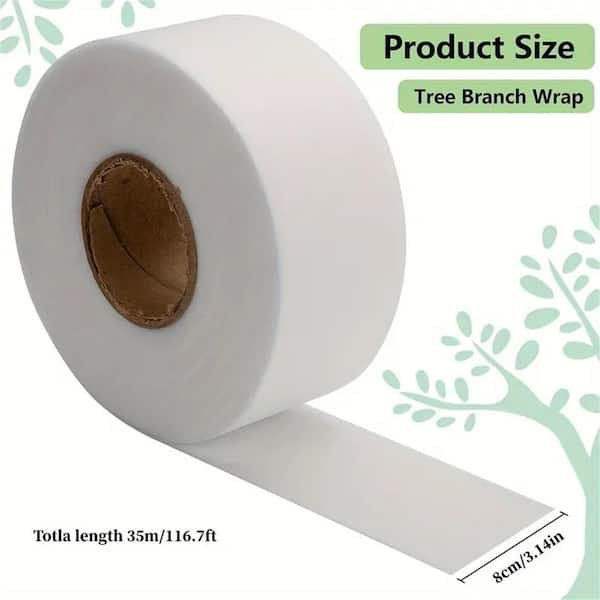 Wellco 3.15 in. x 115 ft. Tree Protector Wraps White for Gardening Tree Protector for Warmth and Moisture (1-Pack)