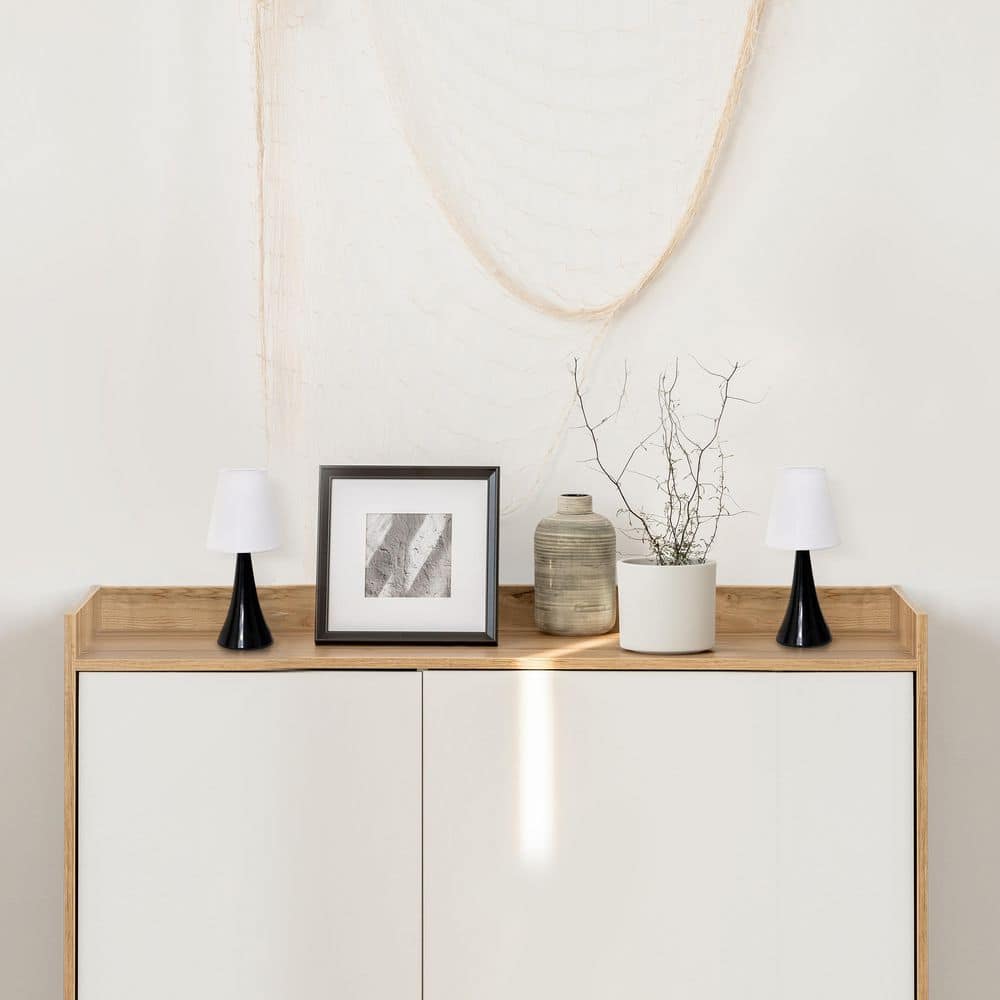 Black and White Touch Control 2-Piece Nightstand Lamp Set