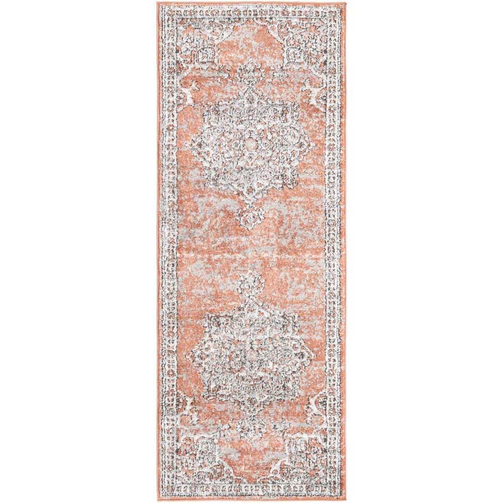 Unique Loom Nyla Smile Salmon Pink 2 ft. x 6 ft. Area Rug 3164169 - The ...