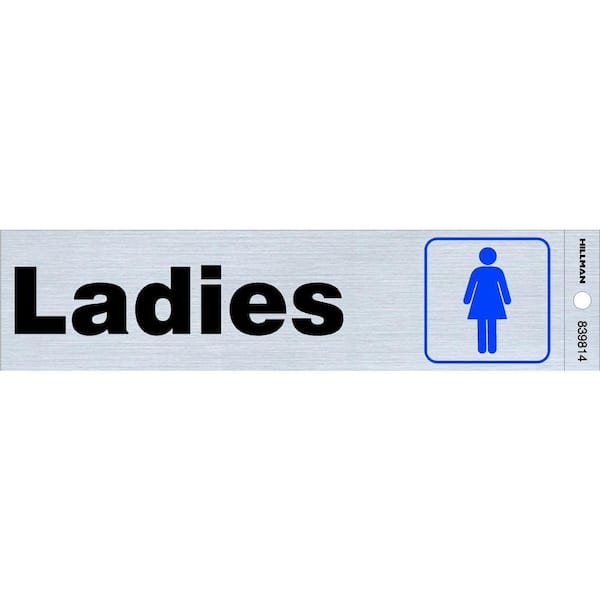 Hillman 2 in. x 8 in. Plastic Ladies Sign