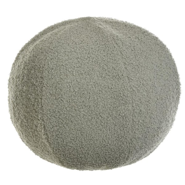 Sphere Plush Light Grey Solid Cotton 12 in. Throw Pillow