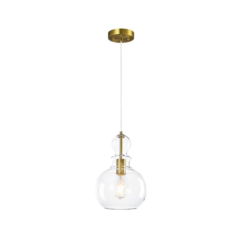 60W 1-Light Gold Globe Clear Glass Pendant Light Adjustable Hanging For Kitchen Island Dining Room Bedroom Office price history on PriceWatchPro