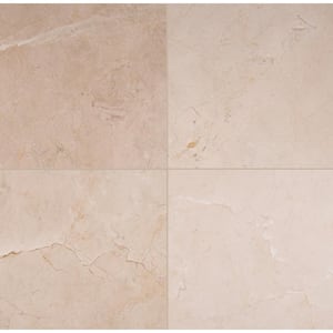 Crema Marfil 18 in. x 18 in. Polished Marble Floor and Wall Tile (9 sq. ft./Case)