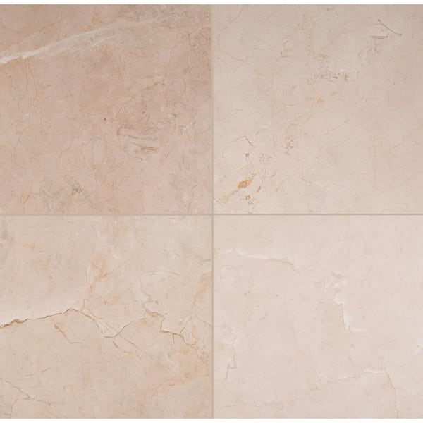 MSI Crema Marfil 18 in. x 18 in. Polished Marble Floor and Wall Tile (9 sq. ft./Case)