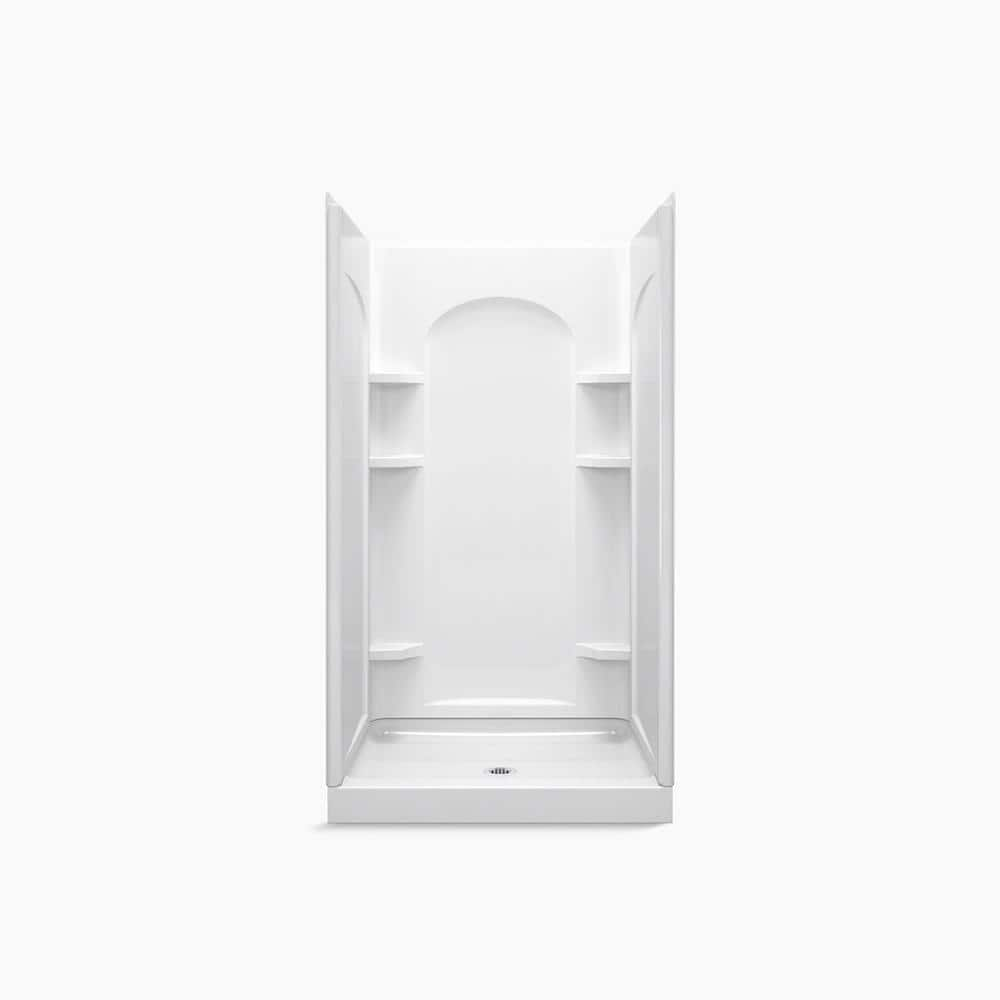 Sterling Ensemble 34 in. x 42 in. x 77 in. Curve Shower Kit in White ...