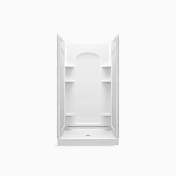 Ensemble 34 in. x 42 in. x 77 in. Curve Shower Kit in White