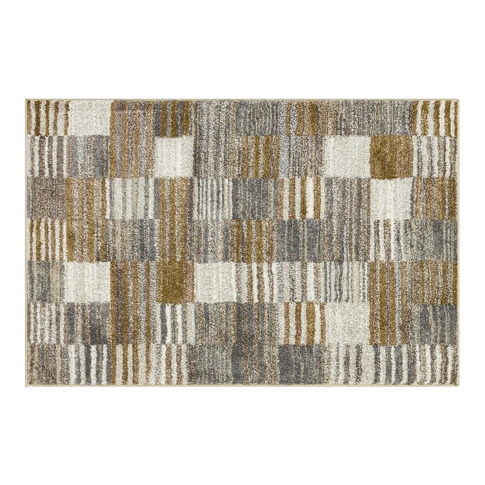 Pernette Gray/Beige 3 ft. 3 in. x 4 ft. 11 in. Geometric Area Rug price history on PriceWatchPro