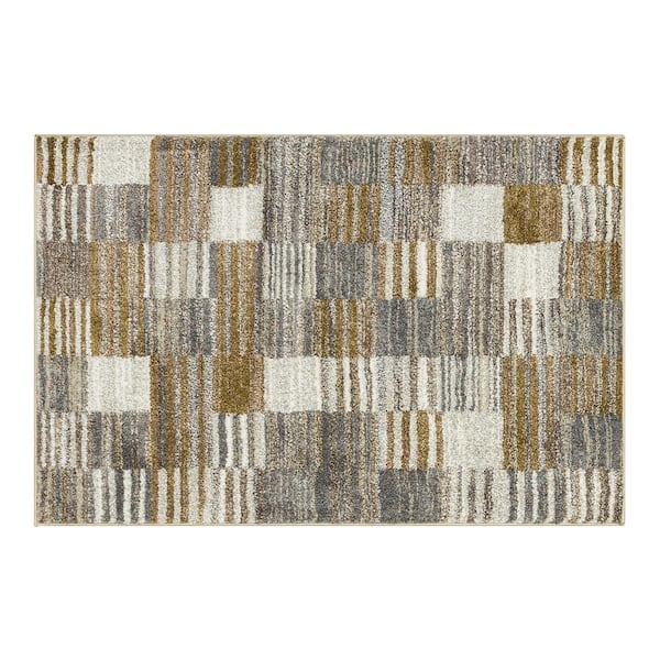 Home Decorators Collection Pernette Gray/Beige 3 ft. 3 in. x 4 ft. 11 in. Geometric Area Rug