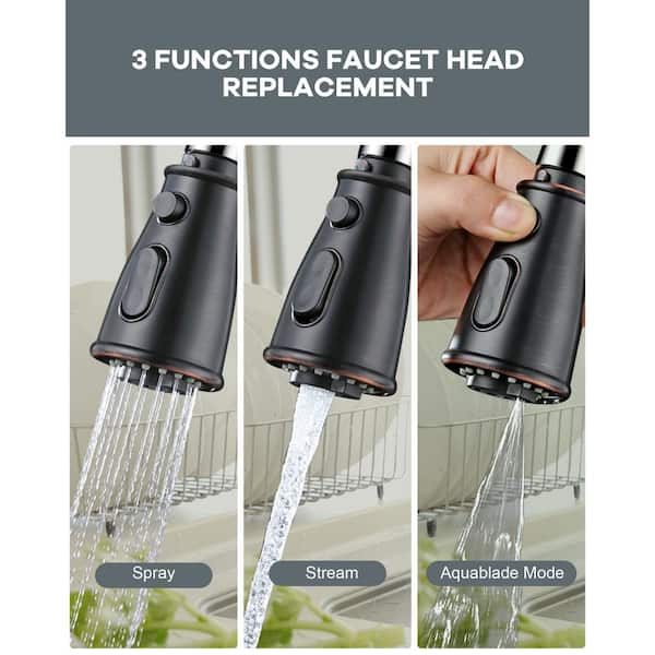 Weirun Pull Down Kitchen Faucet Spray Head Replacement - Oil Rubbed Bronze, G1/2" Male Thread, 2-Settings