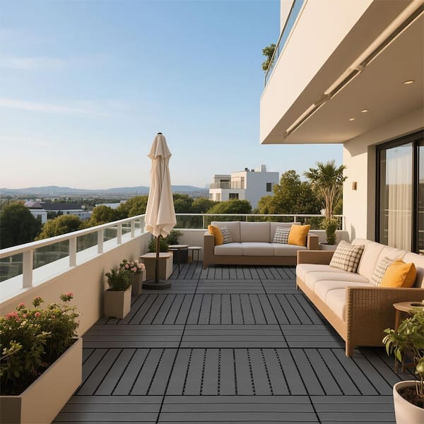 YOFE 2 ft. x 1 ft. Upgraded Outdoor Patio Plastic Interlocking