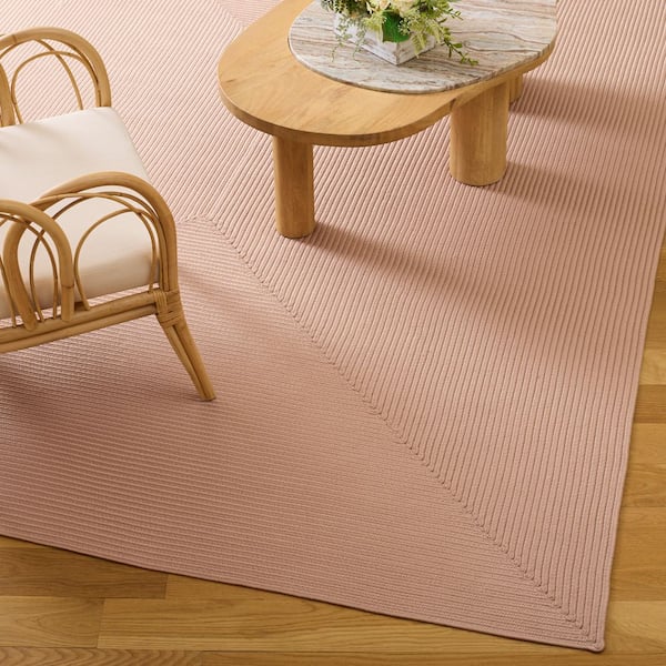 Braided 6 x 9 Peach Basket Weave Washable Area Rug