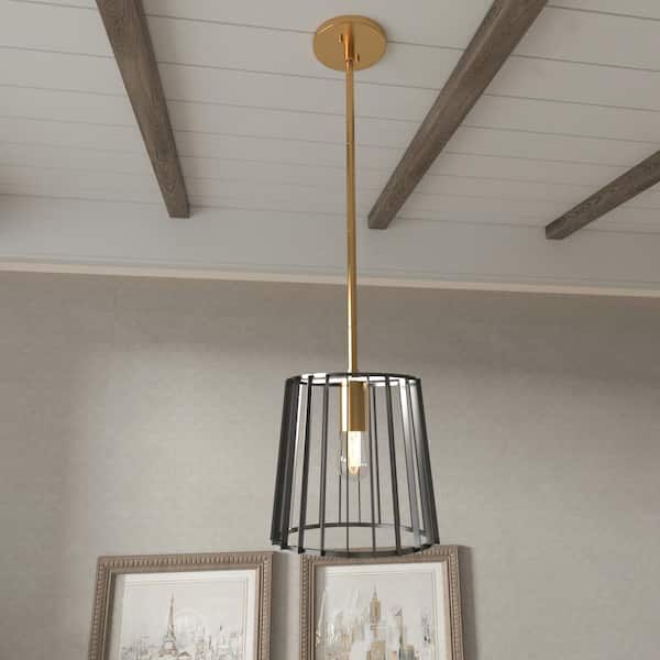 Madison 1-Light Black/Gold Island Pendant