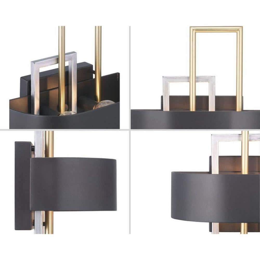 Adagio Black and Silver Two-Light Wall Sconce