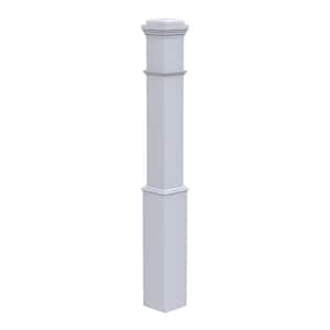 Stair Parts 4091 55 in. x 6-1/4 in. Primed White Box Newel Post for Stair Remodel