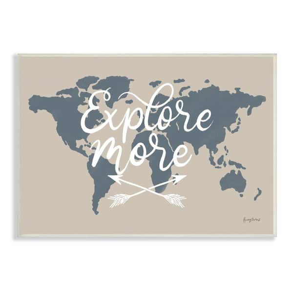 Stupell Industries Explore More Sentiment Crossed Arrows World Map By Becky Thorns Unframed Print Abstract Wall Art 13 in. x 19 in.