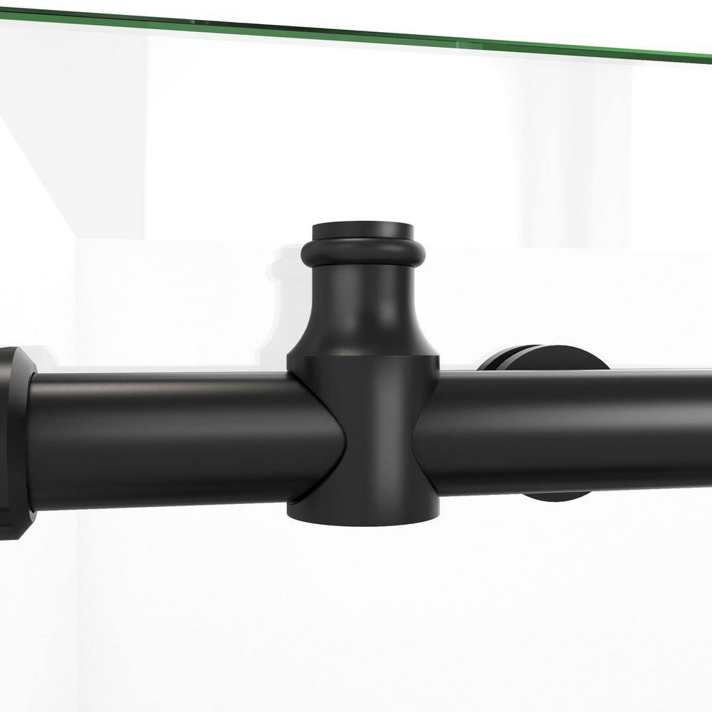 Matte Black Frameless Clear Glass Sliding Shower Enclosure