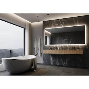 Backlit 100 in. W x 45 in. H Rectangular Frameless Wall Mounted Bathroom Vanity Mirror 3000K LED