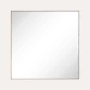 30 in. W x 30 in. H Square Framed Stainless Steel Wall Mounted Bathroom Vanity Mirror in Brushed Nickel
