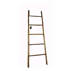 21 in. W x 72 in. H 5-Bar Ladder Hand-Crafted with Solid Bamboo