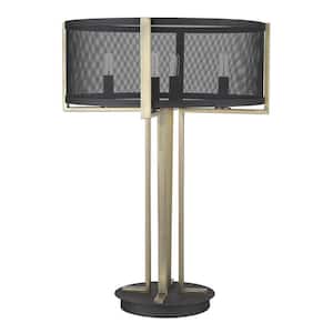 Charlie 25 in. Black Integrated LED No Design Interior Lighting for Living Room with Black Metal Shade