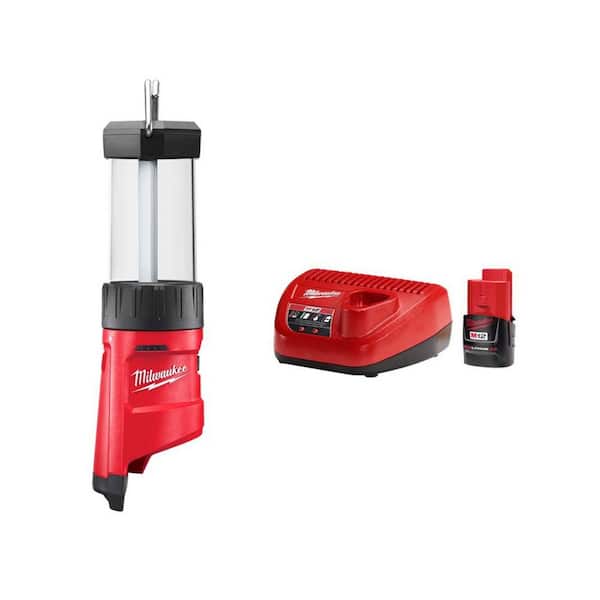 M12 12-Volt 400 Lumens Lithium-Ion Cordless LED Lantern/Trouble Light with 2. 0Ah and Charger Starter Kit