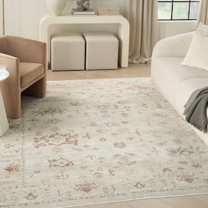 Oases Beige 8 ft. x 10 ft. Distressed Traditional Area Rug