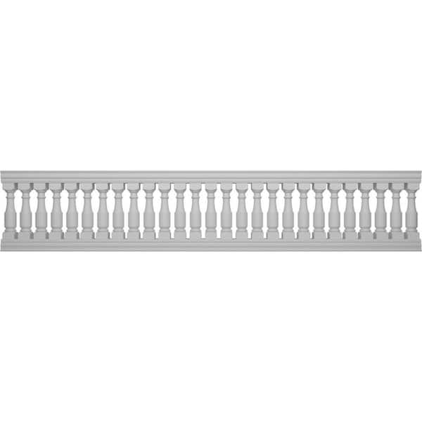 Ekena Millwork Fiberthane Hamilton Balustrade 180 in. L x 38 in. H Fiberglass Railing Kit