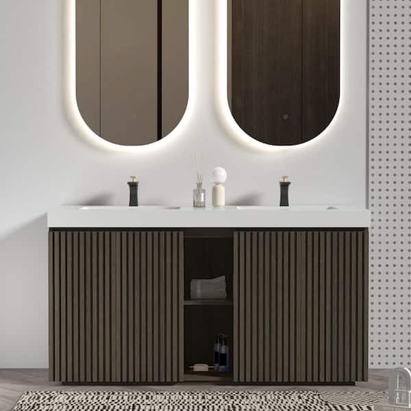 Ziyudura 36 in. Single Sink Freestanding Blue Bath Vanity with