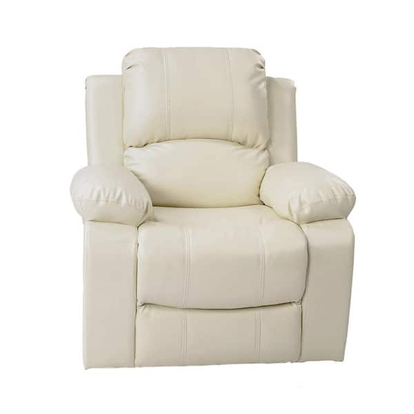 white leather manual recliner