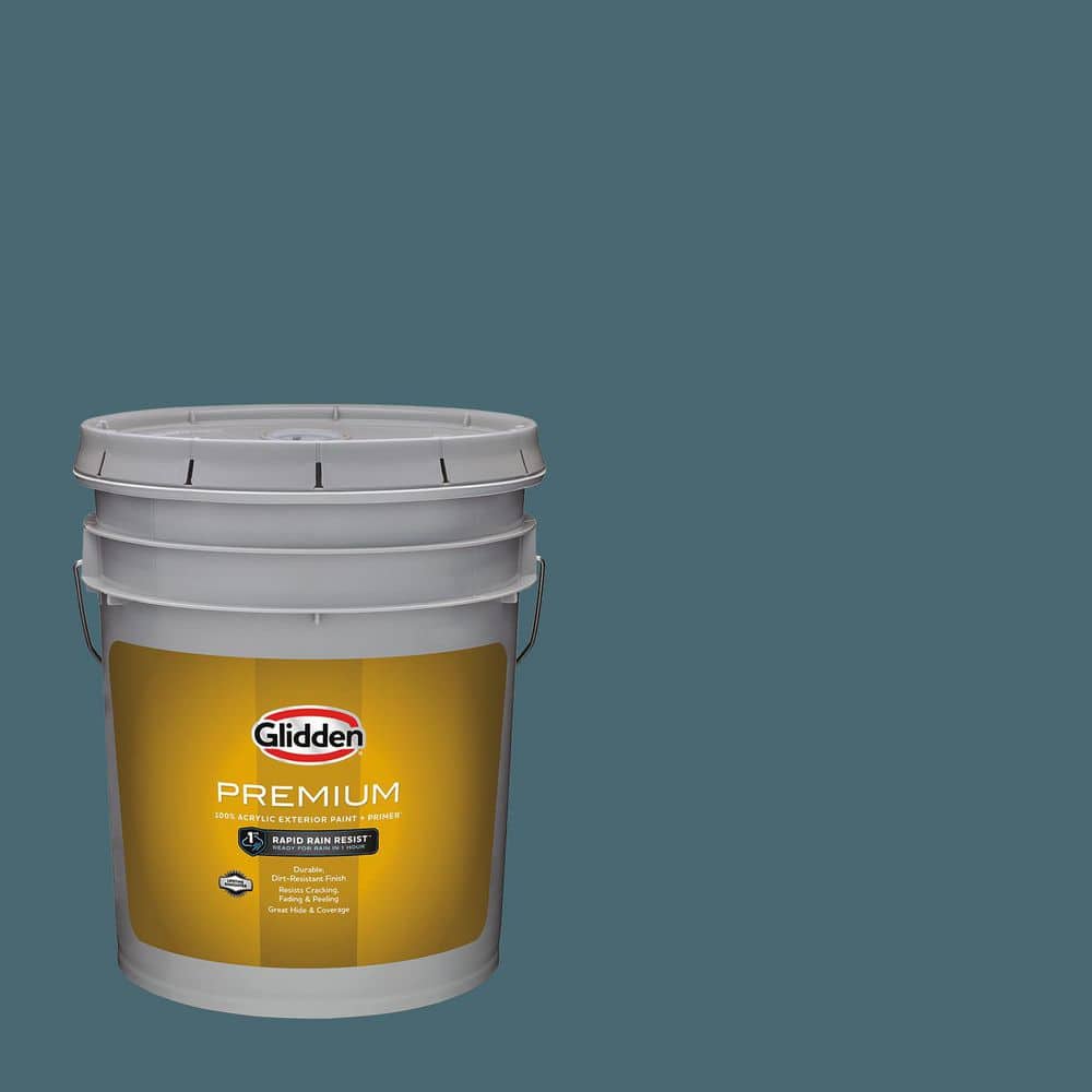 Glidden Premium 5 gal. Azalea Leaf PPG1149-6 Flat Exterior Latex