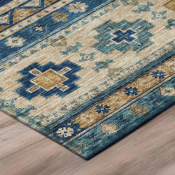 Chantille Machine Washable Indoor/Outdoor Abstract ACN3125 Navy 3 ft. x 5 ft. Area Rug