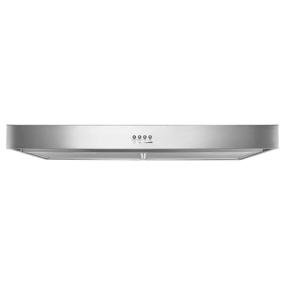 Whirlpool 30 in. Under Cabinet Range Hood in Stainless Steel with Full-Width Grease Filters, Silver