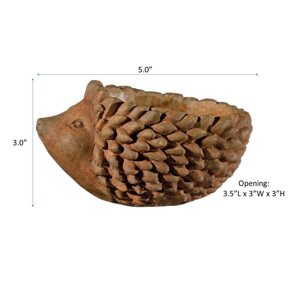Large Rust Cement Hedgehog Indoor/Outdoor Planter