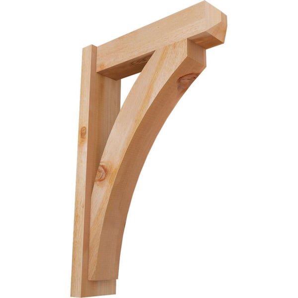 Ekena Millwork 6 in. x 34 in. x 22 in. Western Red Cedar Thorton Craftsman Rough Sawn Outlooker