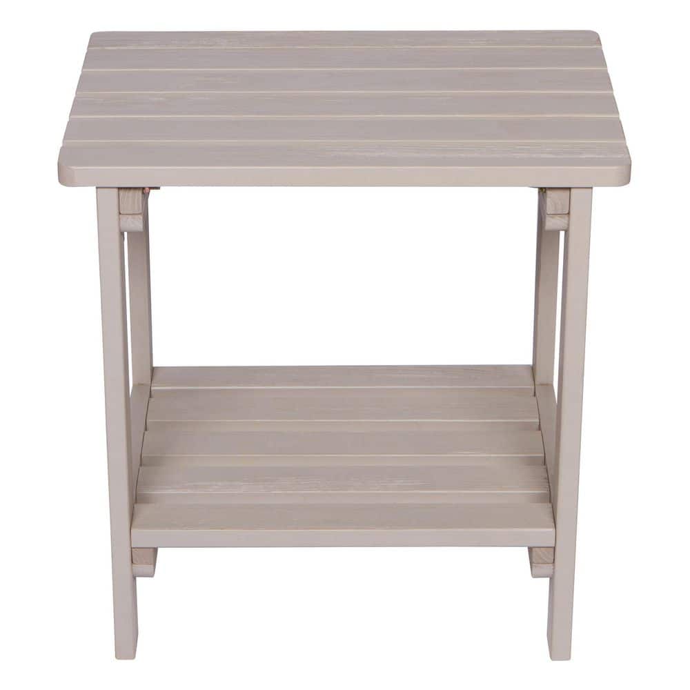 Gray Cedar Wood Rectangular Indoor/Outdoor Side Table