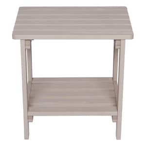 20 in. Tall Graystone Rectangular Wood Outdoor Side Table