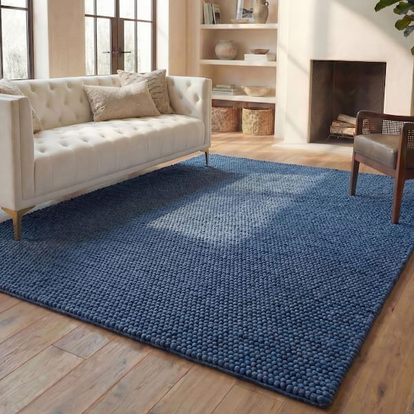 Natura 10 ft. x 14 ft. Navy/Blue Solid Area Rug