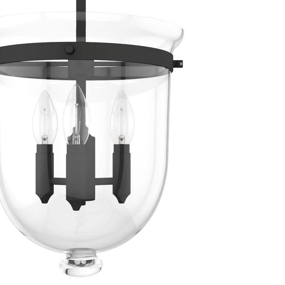 Black Glass 18" LED Pendant Light