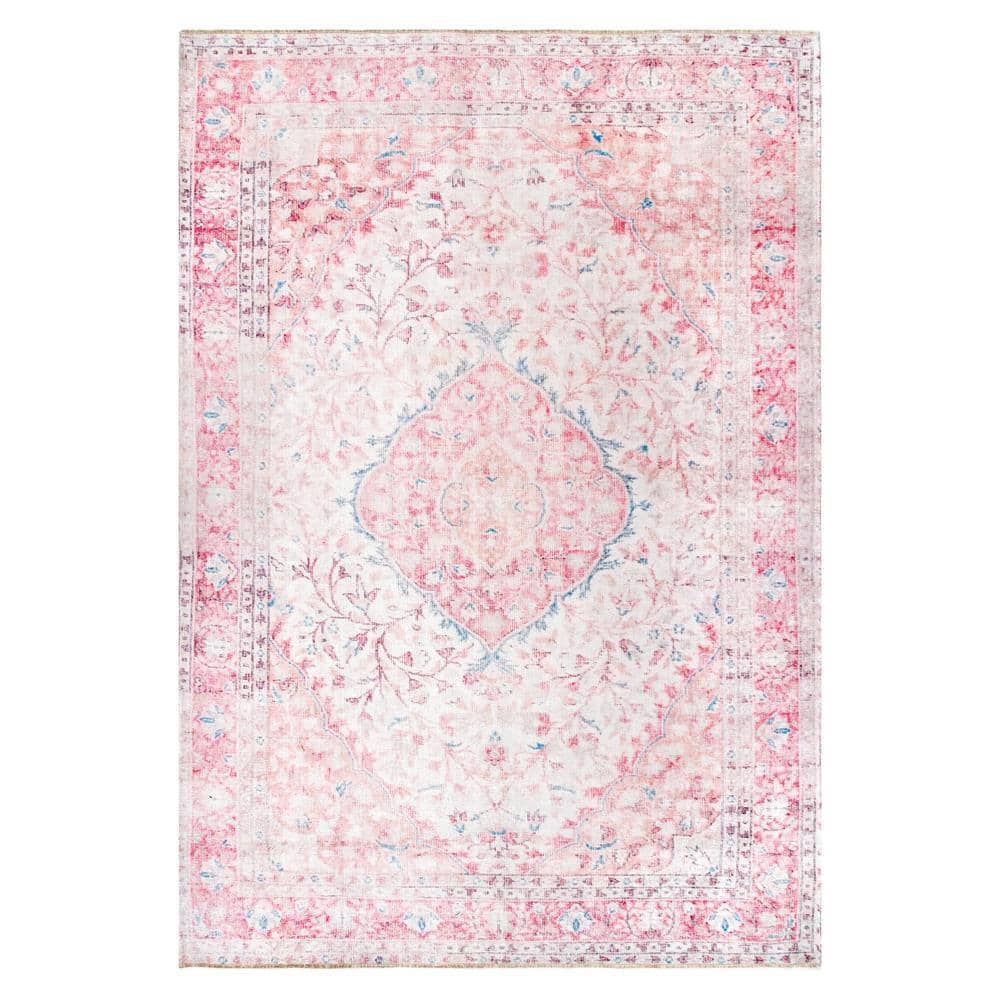 nuLOOM Patsy Persian Medallion Pink 8 ft. x 10 ft. Area Rug NHKV03A-8010 -  The Home Depot