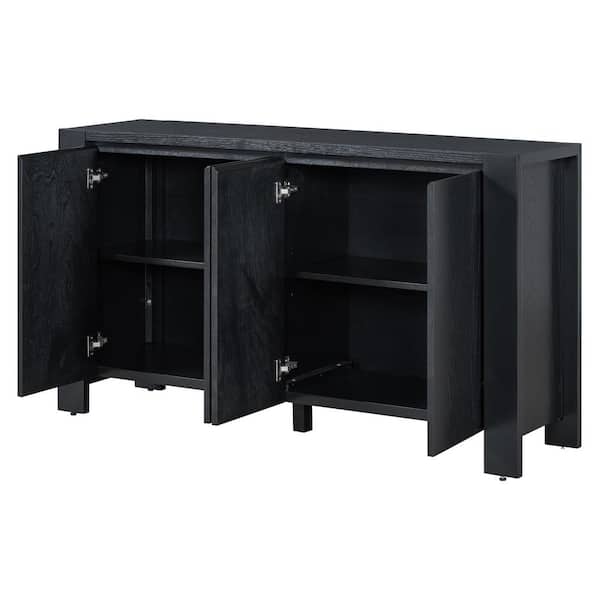 COWLOWN 59 in. W x 15.9 in. D x 34.1 in. H Bathroom Black Linen Cabinet
