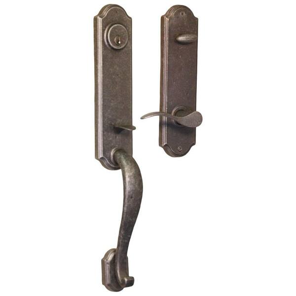 Weslock Molten Bronze Weathered Pewter Right Hand Stonebriar Interconnect Single Cylinder Handleset with Lever-DISCONTINUED