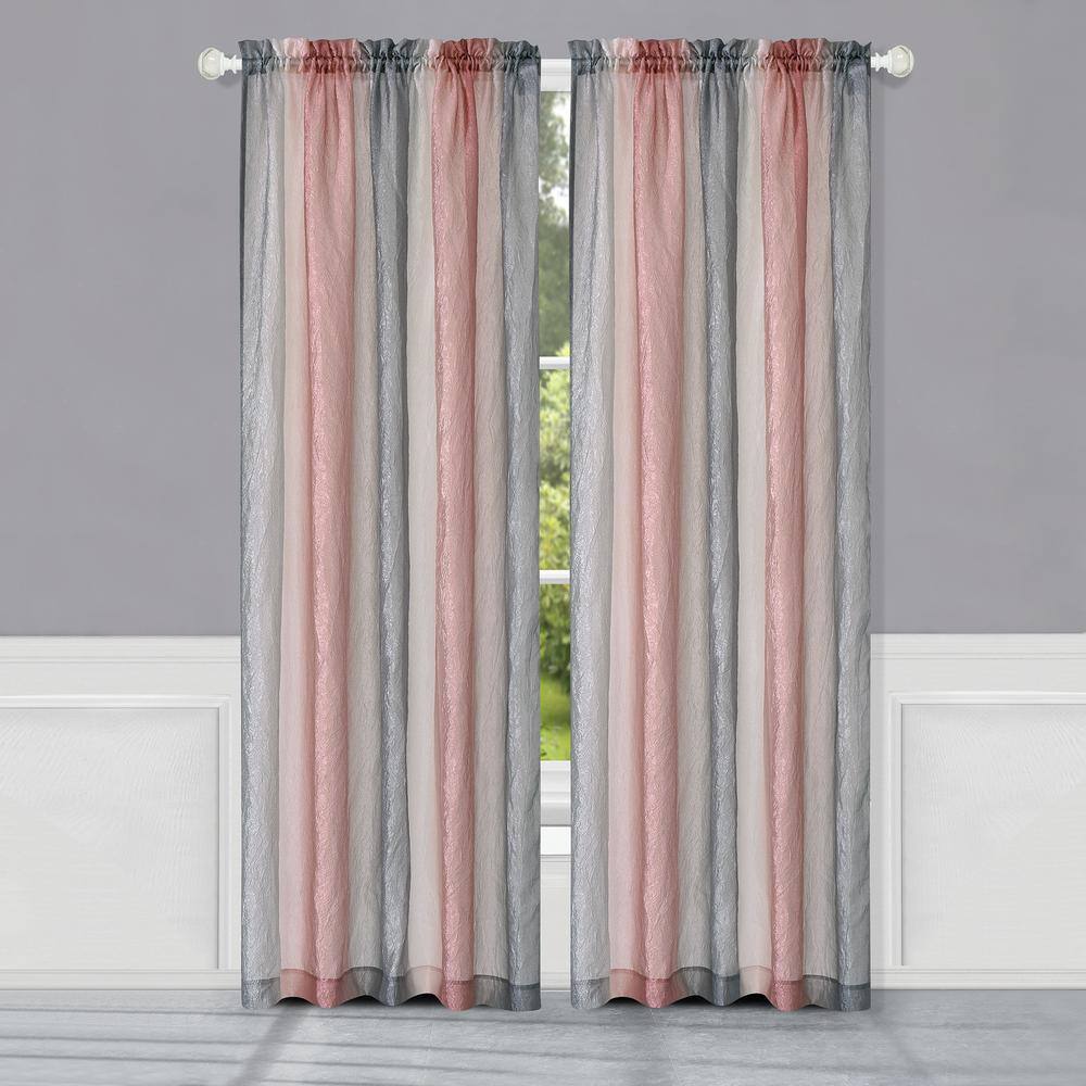 Blush Ombre Light Filtering Polyester Rod Pocket Curtain Panel, 50" x 84"