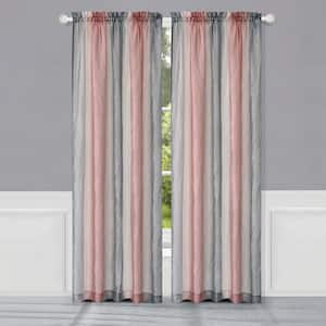 Ombre 50 in. W x 84 in. L Polyester Light Filtering Window Panel in Blush