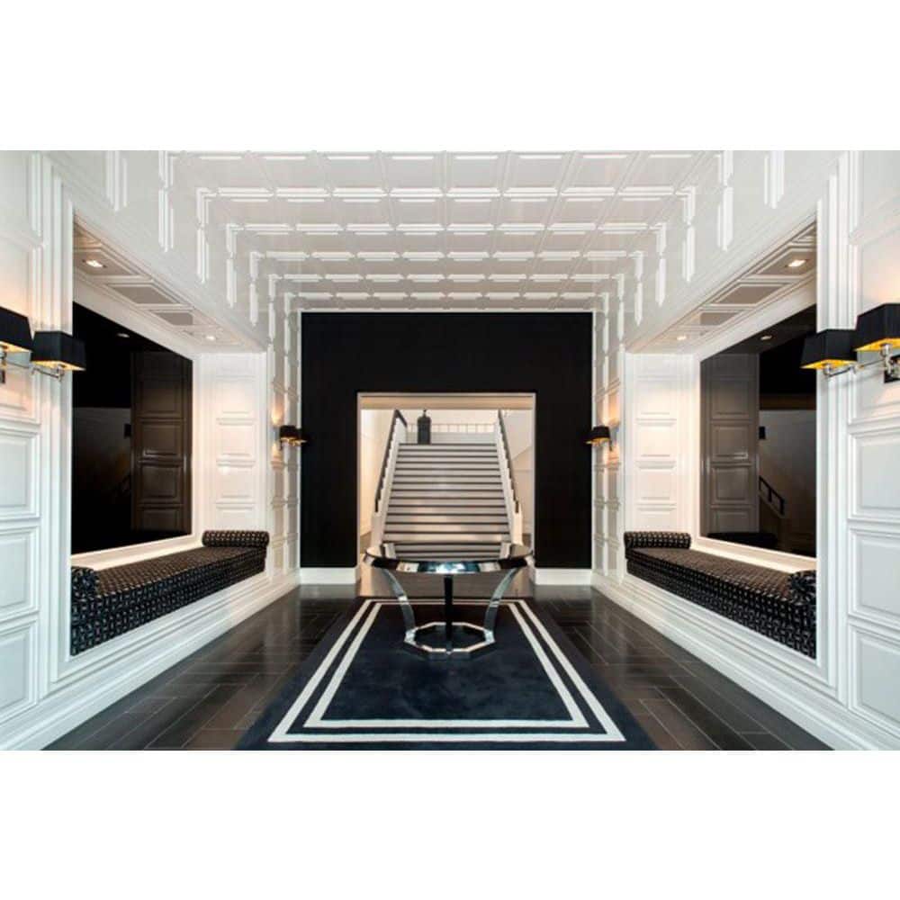4.25" High White Polystyrene Baseboard Moulding Set