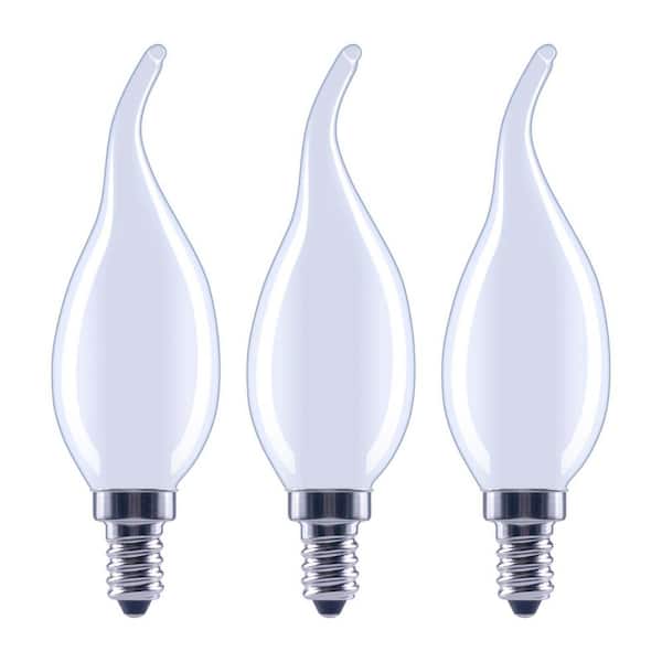 EcoSmart 60-Watt Equivalent B11 Dimmable E12 Candelabra Frosted Glass LED Vintage Edison Light Bulb Soft White (3-Pack)