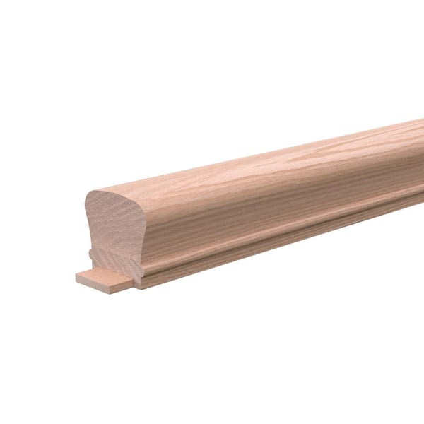 EVERMARK Stair Parts 6210 8 ft. Unfinished Red Oak Plowed 1-3/4 in. Handrail with Fillet