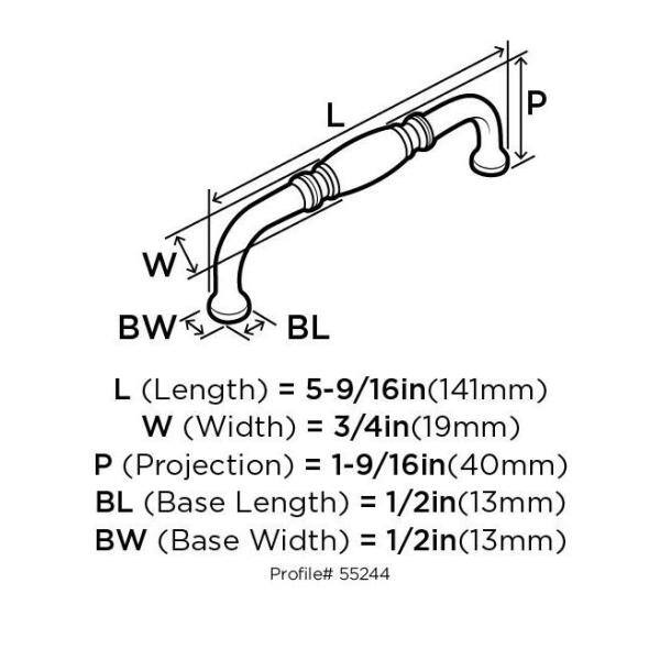Polished Nickel 5-1/16 Inch Traditional Bar Pull