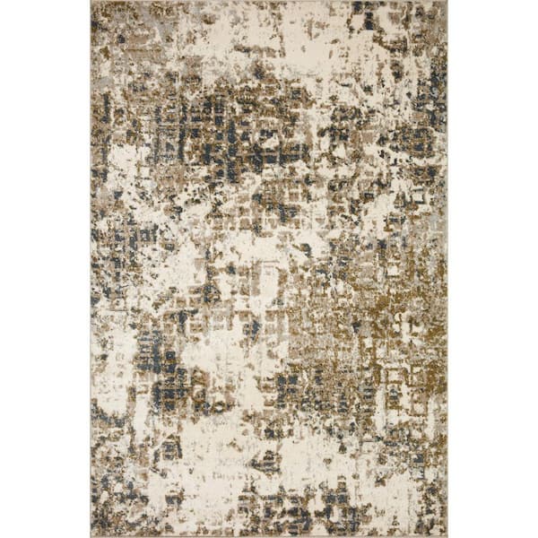 Loloi Spirit Pewter/Olive 7 ft. 10 in. x 10 ft. Abstract Contemporary Area Rug