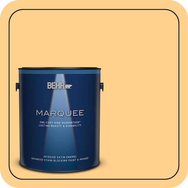 BEHR MARQUEE 1 gal. #300B-4 Sunporch Satin Enamel Interior Paint & Primer